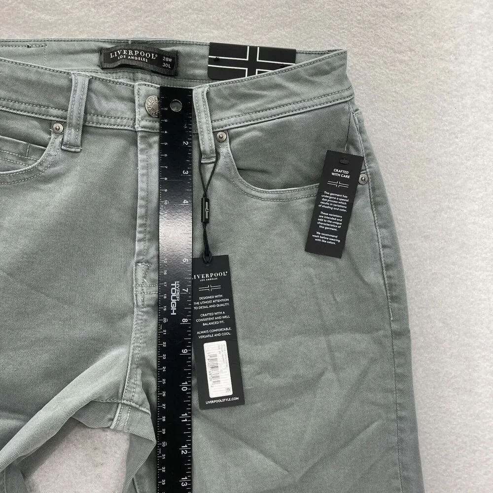 Liverpool Regent Relaxed Straight 5 Pocket Pants Mens 28x30 Gray Stretch Chino